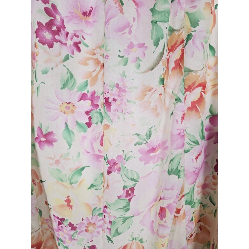 Lightweight Skirt Women's Size 16W Floral Pattern Lined Elastic Waist